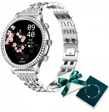 Smartwatch for woman Manta Diamond Lusso silver