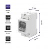 Qoltec 50899 Single phase electronic energy consumption meter | 230 V | LCD | 2P | DIN rail