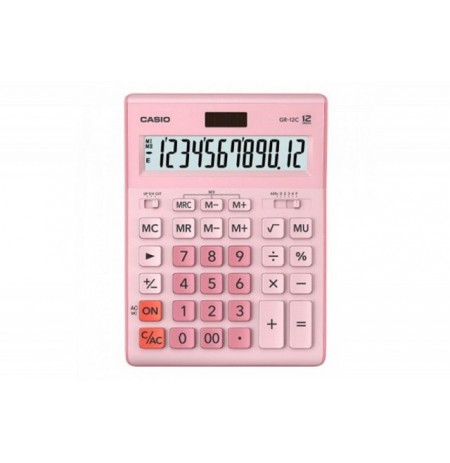 CASIO GR-12C-PK OFFICE CALCULATOR PINK, 12-DIGIT DISPLAY