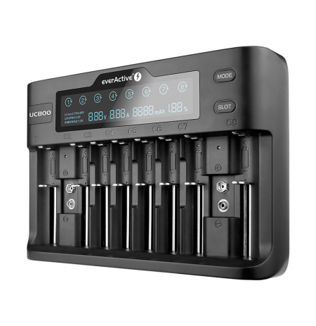 Charger for cylindrical Li-ion and Ni-MH batteries everActive UC-800
