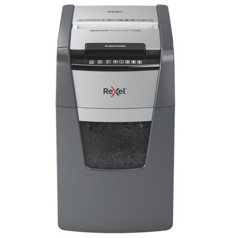 Rexel AutoFeed+ 130M paper shredder Micro-cut shredding 55 dB Black, Grey