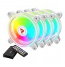 SAVIO FAN-01 WHITE 4-pack 120mm ARGB fan including controller and remote control