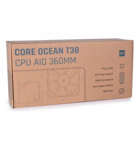Alphacool T38 Processor Liquid cooling kit 12 cm Black