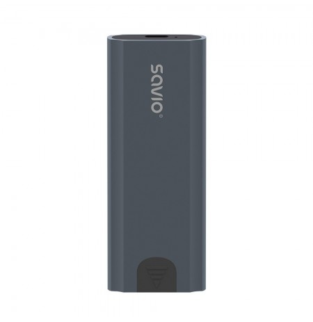 Savio M.2 SSD NVMe external drive enclosure, USB-C 3.1, AK-67, grey