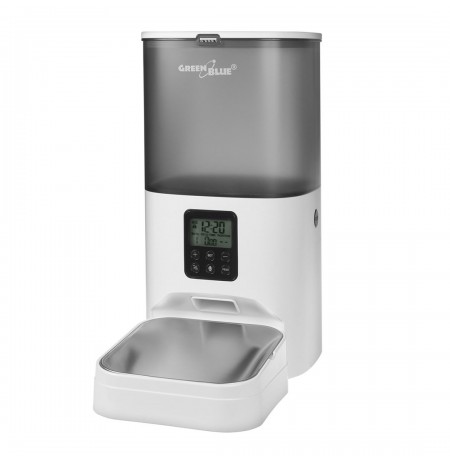 GreenBlue automatic pet food dispenser/feeder, 6L, USB 5V1A, GB393