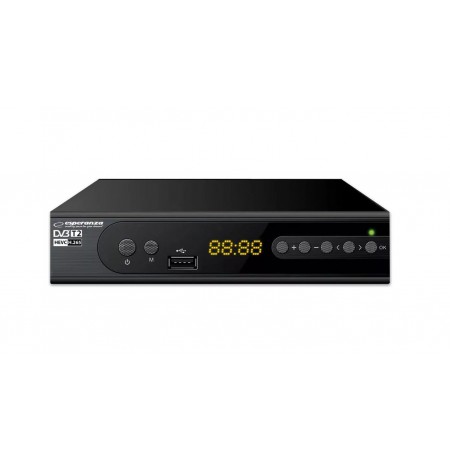 Esperanza EV106R Digital DVB-T2 H.265/HEVC tuner, Black