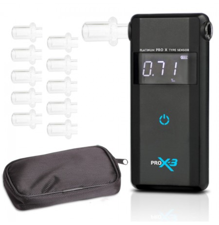 AlcoFind PRO-X-3 breathalyzer + mouthpieces, 12mc calibration