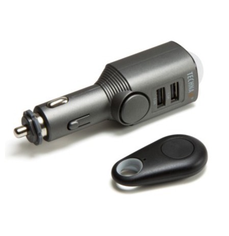 Car Alarm and Car Charger 2in1 2xUSB Technaxx (Black)