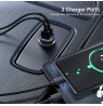 Maclean MCE375 Dual Car Charger with Display Cigarette Lighter Socket Aluminum Voltmeter USB 1x QC 3.0, USB 1x 5V/2.4A, RGB LED