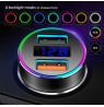 Maclean MCE375 Dual Car Charger with Display Cigarette Lighter Socket Aluminum Voltmeter USB 1x QC 3.0, USB 1x 5V/2.4A, RGB LED