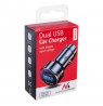 Maclean MCE375 Dual Car Charger with Display Cigarette Lighter Socket Aluminum Voltmeter USB 1x QC 3.0, USB 1x 5V/2.4A, RGB LED