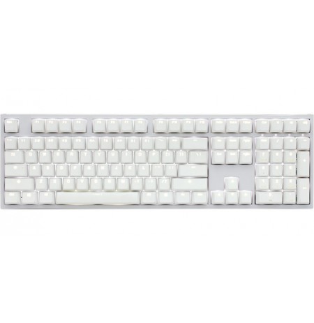 Ducky One 2 White Edition PBT Gaming Keyboard, MX-Red, White LED - White