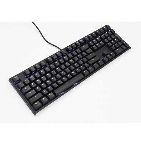 Ducky One 2 Backlit PBT Gaming Keyboard, MX Blue, White LED - Black