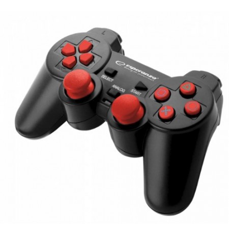 Gamepad Esperanza EGG106R (PC, PS2, PS3, black color, red color)