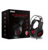 MSI DS502 7.1 Virtual Surround Sound Gaming Headset 'Black with Ambient Dragon Logo, Wired USB connector, 40mm Drivers, inline S
