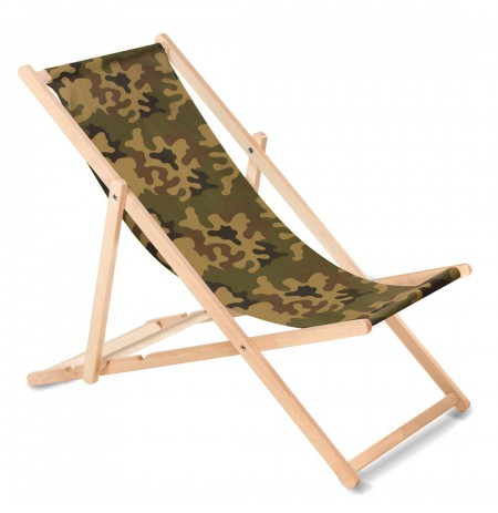 Classic beech deckchair GreenBlue GB183 camouflage green