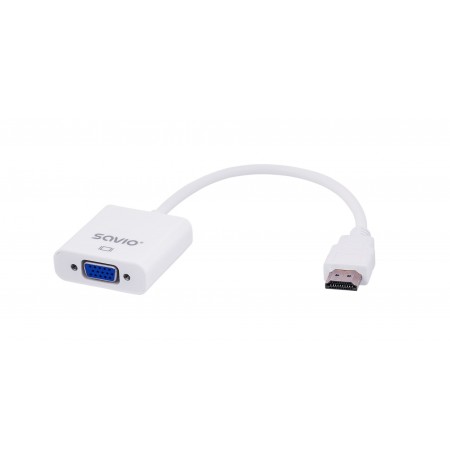 Adapter SAVIO  CL-27/B (HDMI M - D-Sub (VGA) F, 0,10 m, white color)