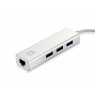 LevelOne Adapter USB3.0 -daugiau  GBit-LAN + USB3.0 Hub
