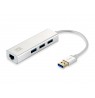 LevelOne Adapter USB3.0 -daugiau  GBit-LAN + USB3.0 Hub