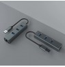 Savio AK-57 USB-A - 3 x USB-A HUB with RJ-45 Gigabit Ethernet adapter, 5000 Mbit/s, grey