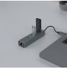 Savio AK-57 USB-A - 3 x USB-A HUB with RJ-45 Gigabit Ethernet adapter, 5000 Mbit/s, grey