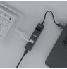 Savio AK-57 USB-A - 3 x USB-A HUB with RJ-45 Gigabit Ethernet adapter, 5000 Mbit/s, grey