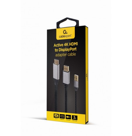 Gembird A-HDMIM-DPM-01 video cable adapter 2 m HDMI Type A (Standard) DisplayPort Black