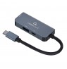 Gembird A-CM-COMBO3-02 USB Type-C 3-in-1 multi-port adapter (USB port + HDMI + PD), silver
