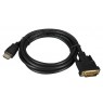 Cable Lanberg CA-HDDV-20CU-0018-BK (HDMI M - DVI-D (24+1) M, 1,8m, black color)