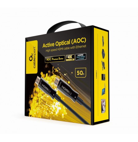 Gembird CCBP-HDMI-AOC-50M-02 HDMI cable HDMI Type A (Standard) Black