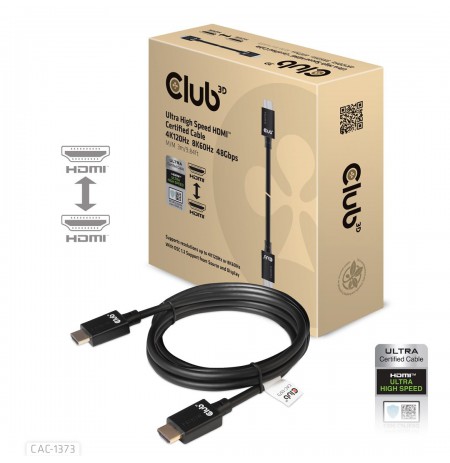 CLUB3D Ultra High Speed HDMI 4K120Hz, 8K60Hz Cable 48Gbps M/M 3 m/ 9.84ft