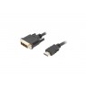Cable Lanberg CA-HDDV-10CC-0030-BK (HDMI M - DVI-D (18+1) M, 3m, black color)