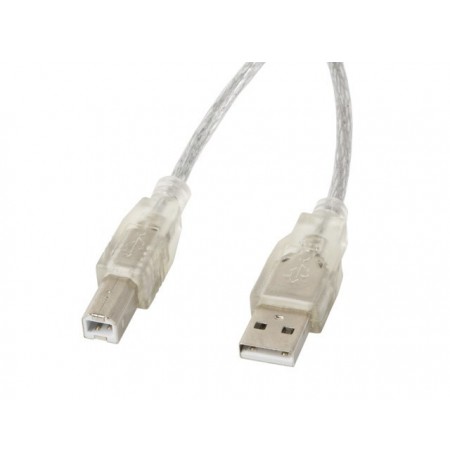 Cable Lanberg CA-USBA-12CC-0018-TR (USB 2.0 M - USB 2.0 M, 1,8m, transparent color)