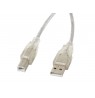 Cable Lanberg CA-USBA-12CC-0018-TR (USB 2.0 M - USB 2.0 M, 1,8m, transparent color)