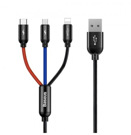 BASEUS USB CABLE 3-IN-1 USB-C/LIGHTNING/MICRO 3A 1