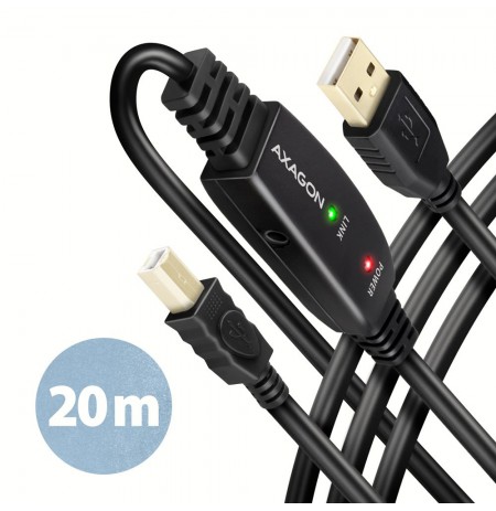 AXAGON ADR-220B Active USB 2.0 Connection Cable, USB-A to USB-B - 20m