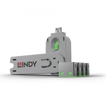 Lindy USB Port Blocker - Pack of 4 Colour Code: Green
