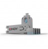 Lindy USB Port Blocker - Pack of 4, Colour Code: Blue