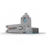 Lindy USB Port Blocker - Pack of 4, Colour Code: Blue