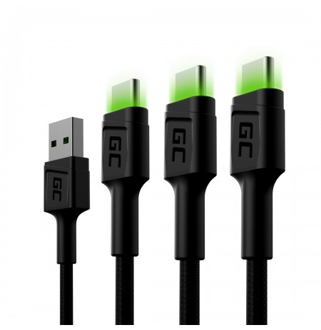 Green Cell KABGCSET03 USB cable 2 m USB A USB C Black