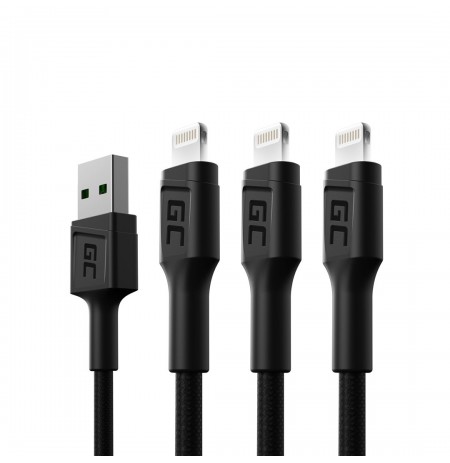 Green Cell KABGCSET05 lightning cable 1.2 m Black