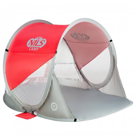 NILS CAMP self-folding beach tent NC3142 Red-grey