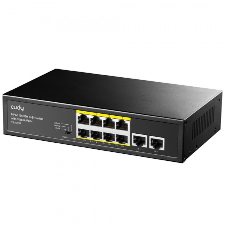 Cudy FS1010P network switch Fast Ethernet (10/100) Power over Ethernet (PoE) Black
