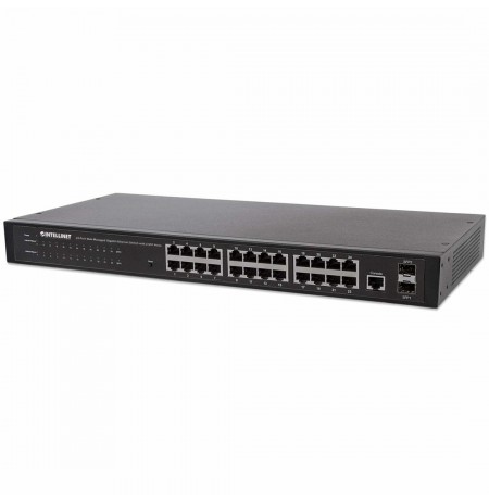Intellinet 24-Port Network Switch, 24-Port (RJ45), Rackmount, Gigabit, 4 SFP, Ethernet Web-Smart, 10/100/1000 Mbit