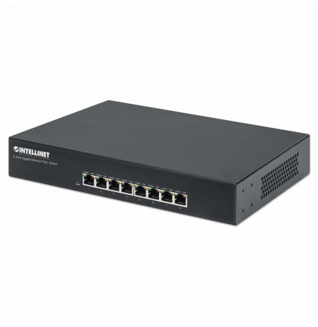 Intellinet 8-Port Gigabit Ethernet PoE+ Switch, 8 x PoE ports, IEEE 802.3at/af Power-over-Ethernet (PoE+/PoE), Endspan, Desktop,