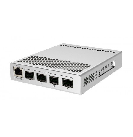MikroTik CRS305-1G-4S+IN Managed Network Switch, 1x Gigabit Ethernet, 4x SFP+, PoE
