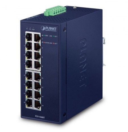 PLANET IGS-1600T network switch Unmanaged L2 Gigabit Ethernet (10/100/1000) Blue