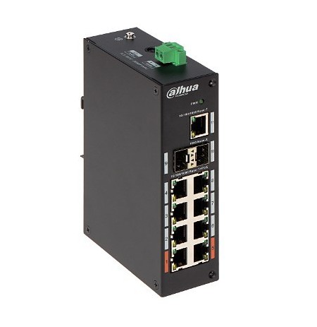 Dahua Swith 11-Port Switch with 8 Gigabit PoE Ports 8x RJ45 1000M (PoE Power) 2x SFP 1000M 1x RJ45 1000M PFS3211-8GT-120-V2