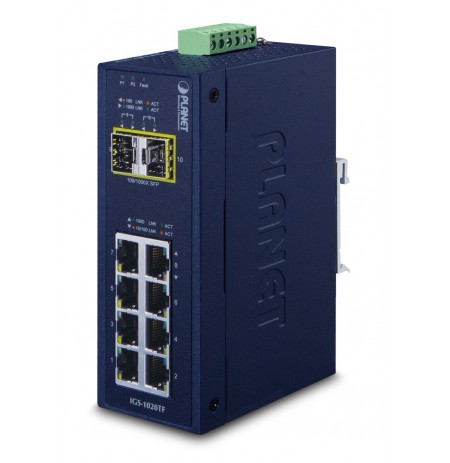 Planet IGS-1020TF network switch Unmanaged Gigabit Ethernet (10/100/1000) Black