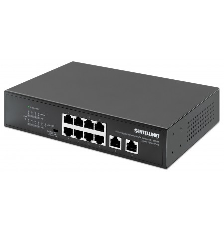INTELLINET 8-Port Gigabit PoE+ Switch 2 RJ45-Ports 120W